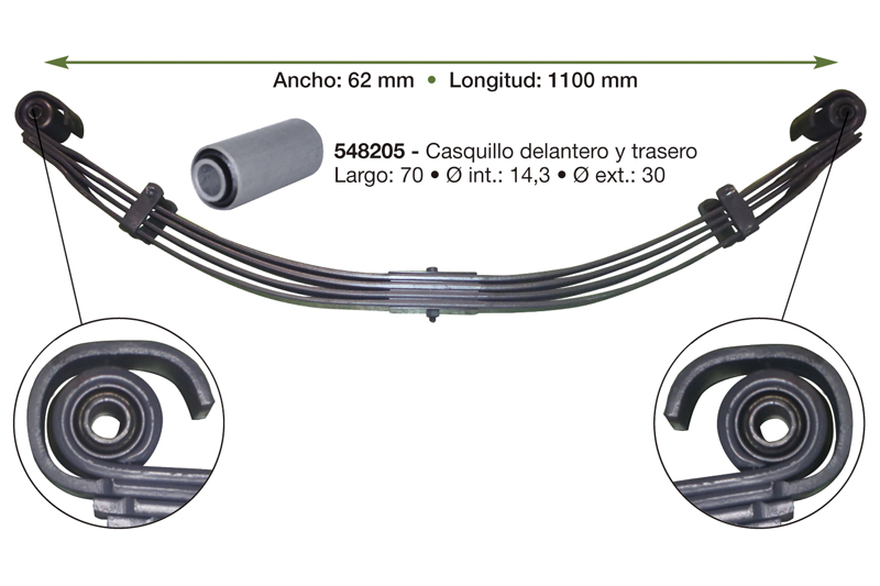 BALLESTA PARABOLICA TRASERA (4 hoja